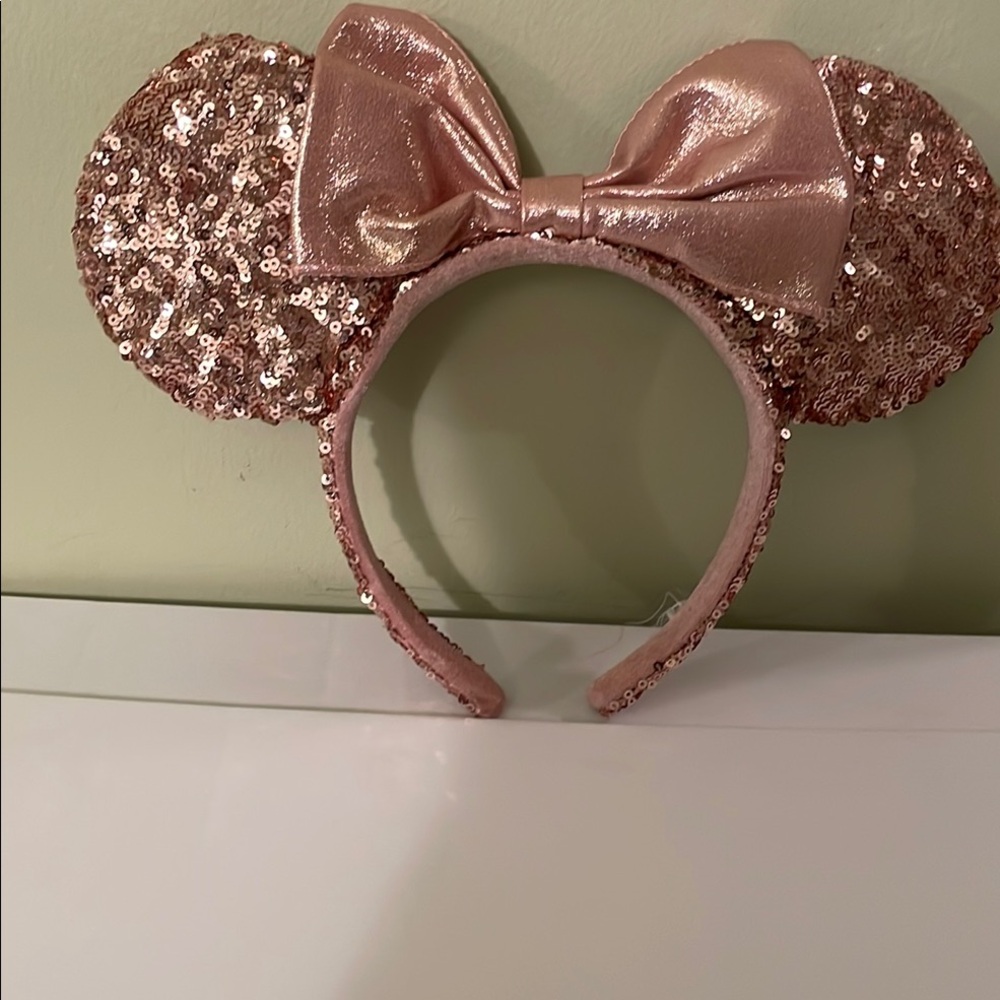 Pink Sequin Mouse Ears Headband